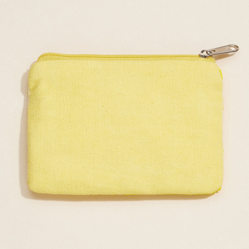 Beaded Flamingo Coin Purse – Yellow Zip Pouch
