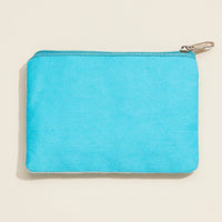 Beaded Floral Clutch – Yellow Blossom Zip Pouch, Blue Sequin Embellished Purse