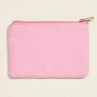 Beaded "Be My Valentine" Zip Pouch – Romantic Pink Floral Clutch