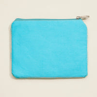 Beaded Floral Coin Purse – Turquoise Zip Pouch with Yellow Flower Design for Travel & Everyday Use