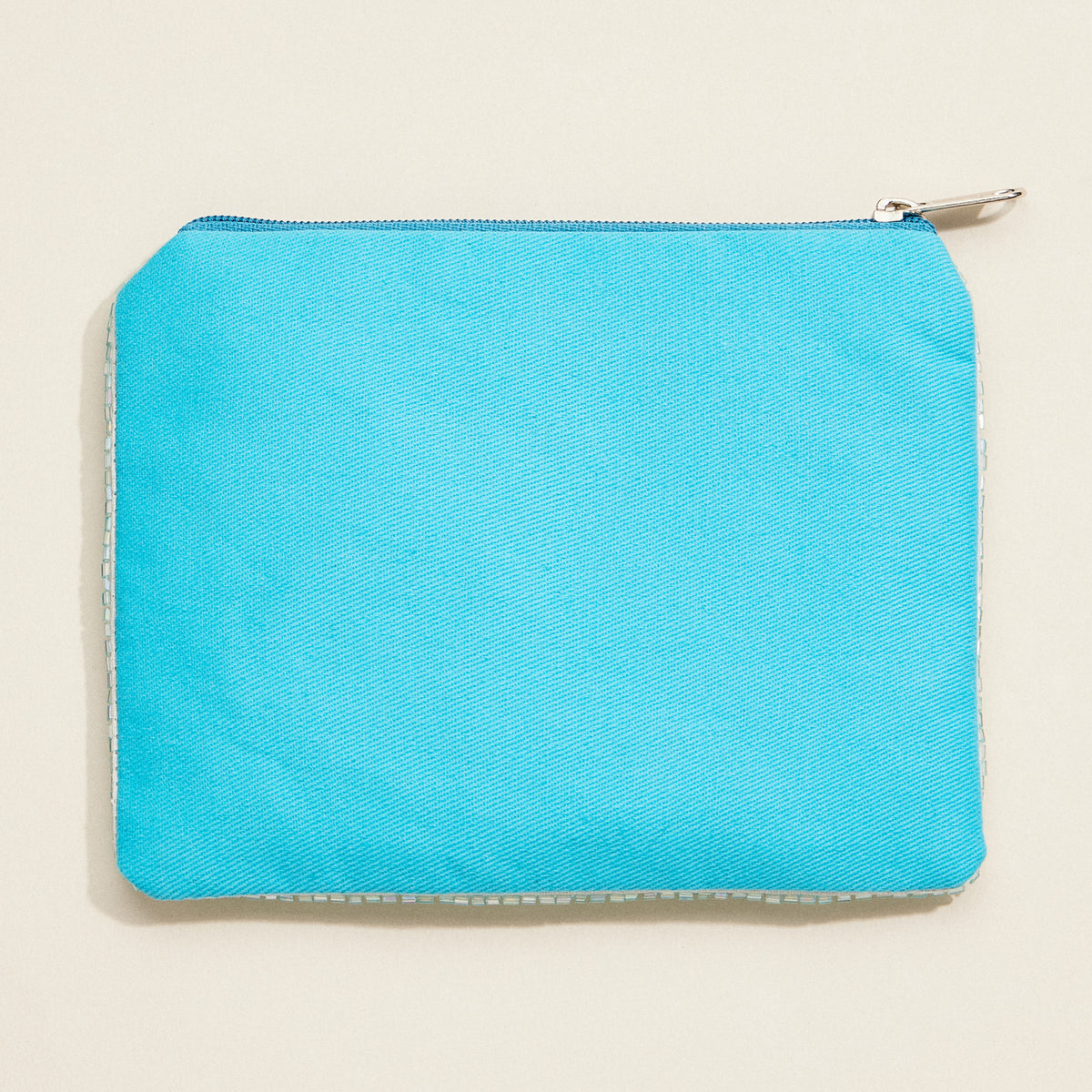 Beaded Flamingo Coin Purse – Tropical Sequin Zip Pouch with Floral & Palm Leaf Design for Travel & Everyday Use