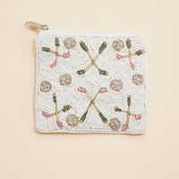 Bandy Racket & Ball Beaded Coin Pouch