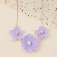 Floral Fabric Charms Short Necklace