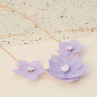 Floral Fabric Charms Short Necklace