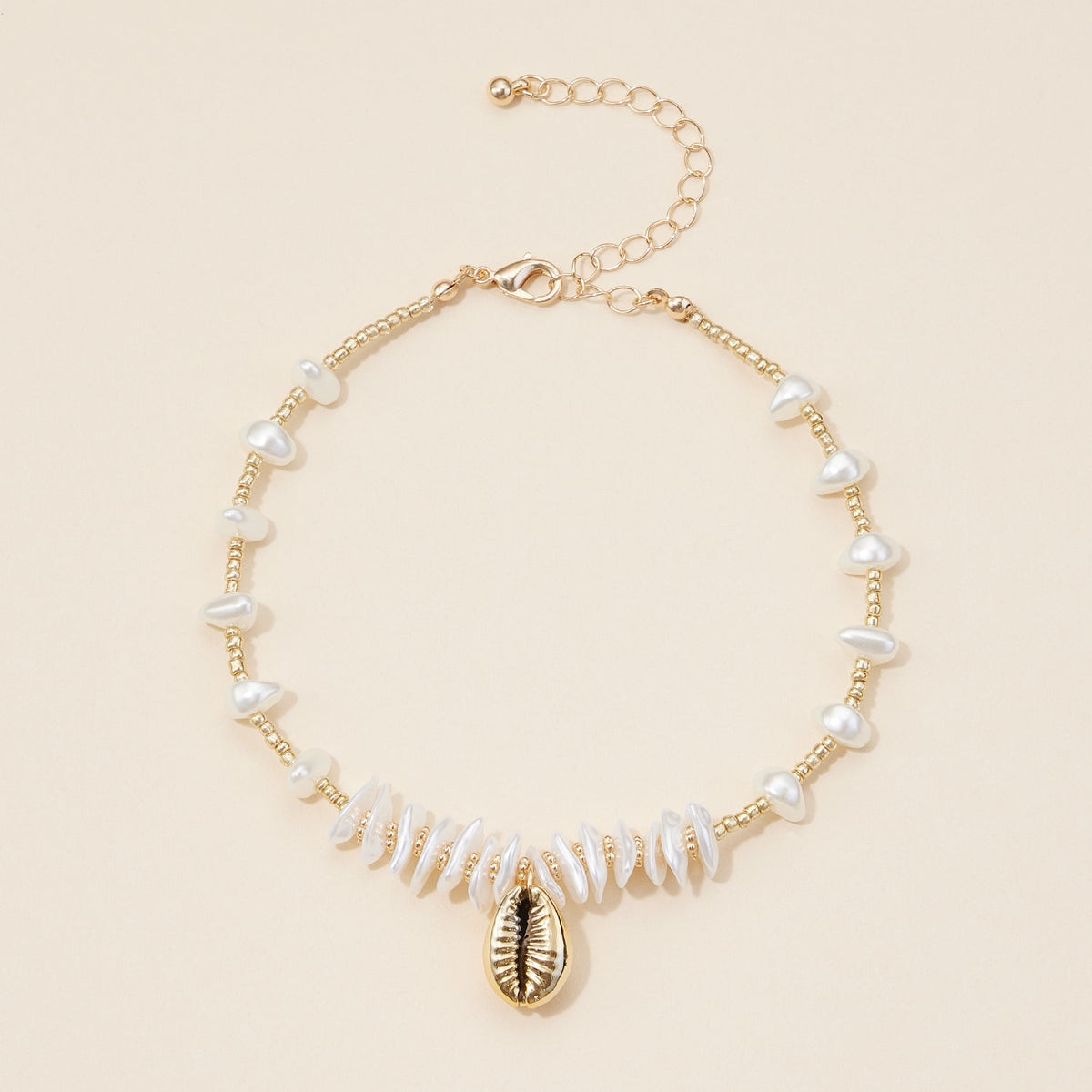 Shell Charm Seed Beaded Bracelet