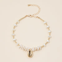 Shell Charm Seed Beaded Bracelet