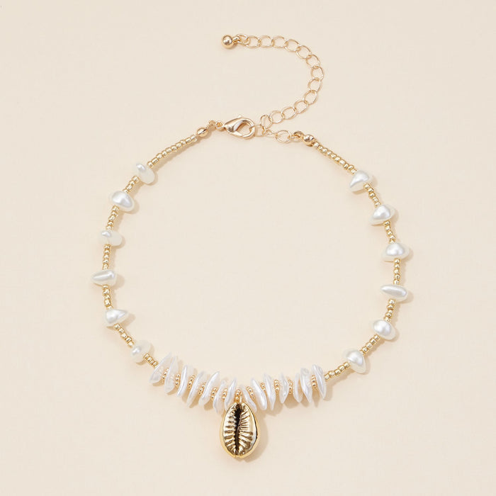 Shell Charm Seed Beaded Bracelet