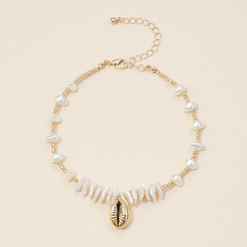 Shell Charm Seed Beaded Bracelet