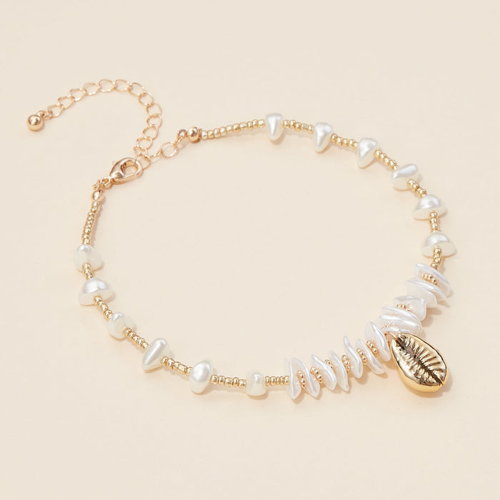 Shell Charm Seed Beaded Bracelet