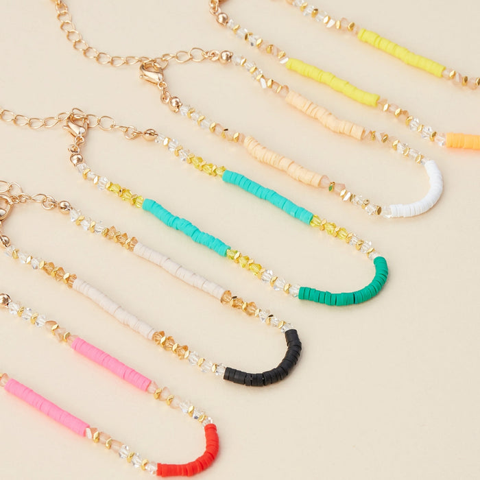 Rubber & Glass Beaded Basic Anklet