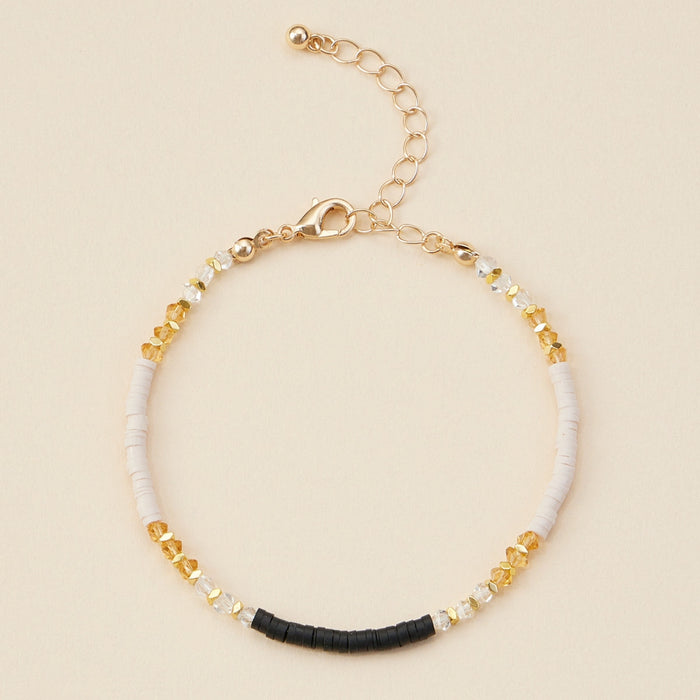 Rubber & Glass Beaded Basic Anklet