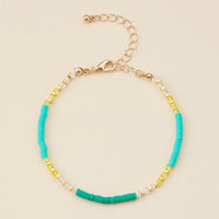 Rubber & Glass Beaded Basic Anklet