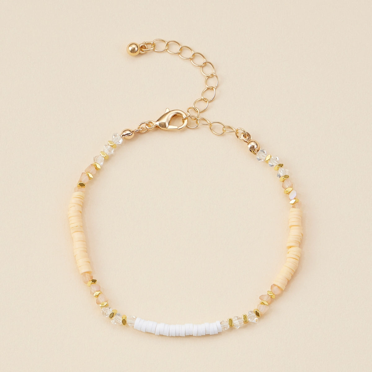 Rubber & Glass Beaded Basic Anklet