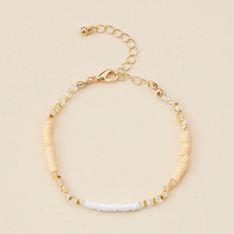 Rubber & Glass Beaded Basic Anklet