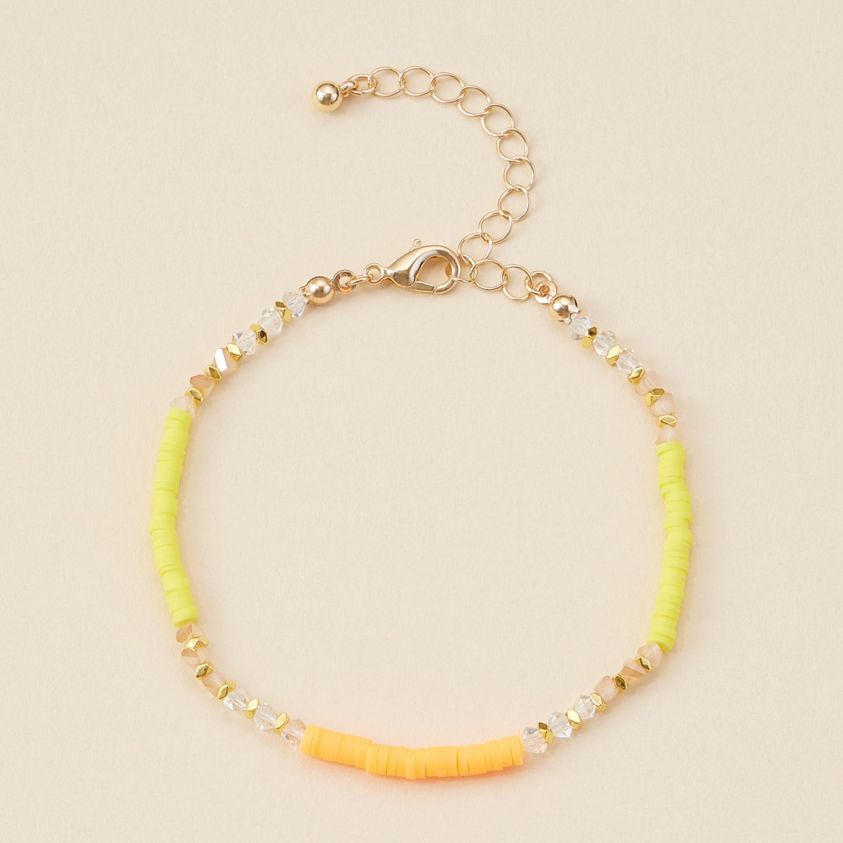Rubber & Glass Beaded Basic Anklet