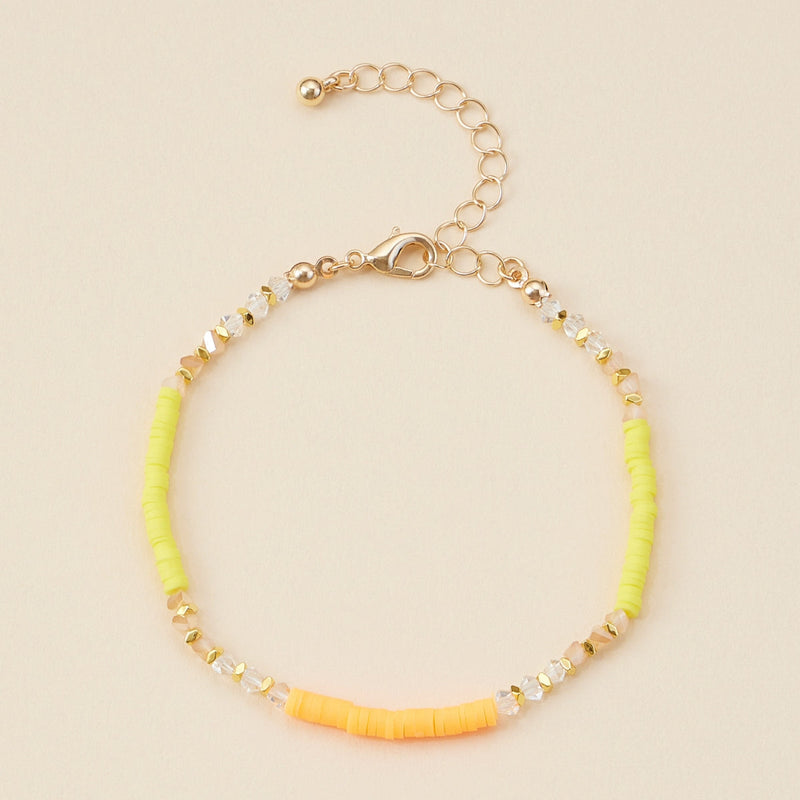 Rubber & Glass Beaded Basic Anklet