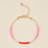 Rubber & Glass Beaded Basic Anklet
