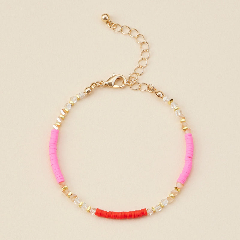 Rubber & Glass Beaded Basic Anklet