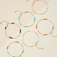 Pearl & Glass Beaded Basic Anklet