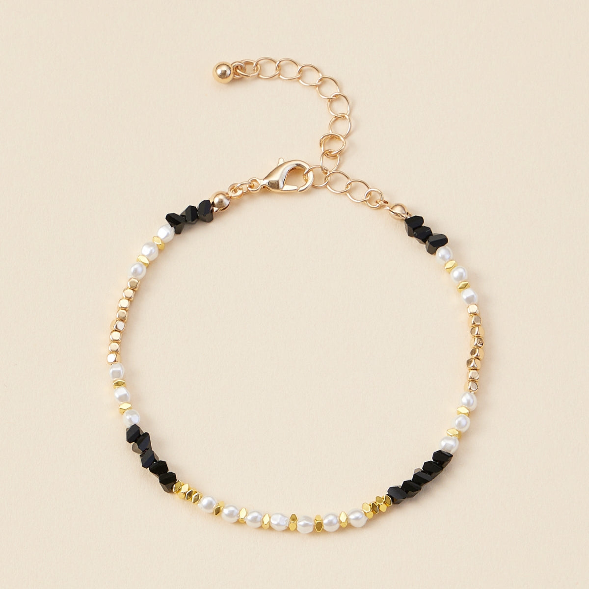 Pearl & Glass Beaded Basic Anklet