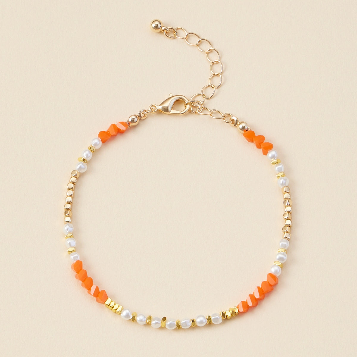 Pearl & Glass Beaded Basic Anklet