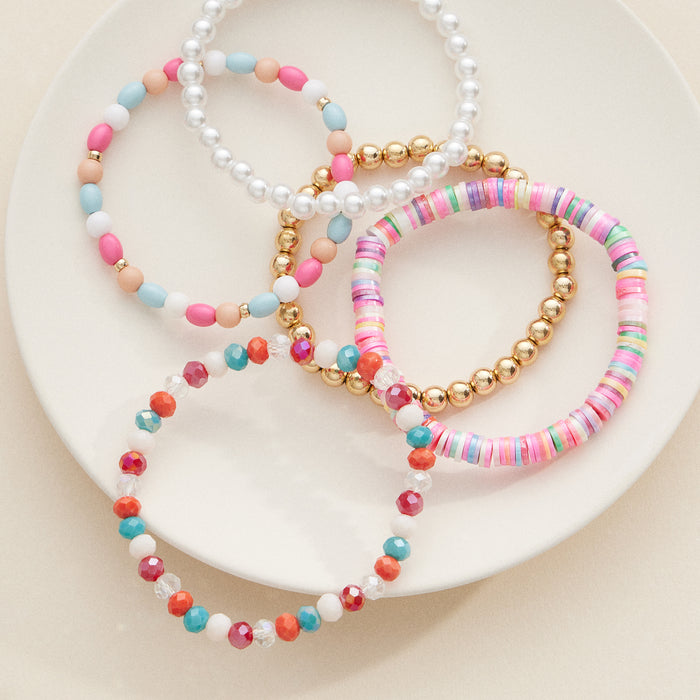 Stylish Beaded Bracelet Sets – Multicolor, Gold, and Pearl Designs