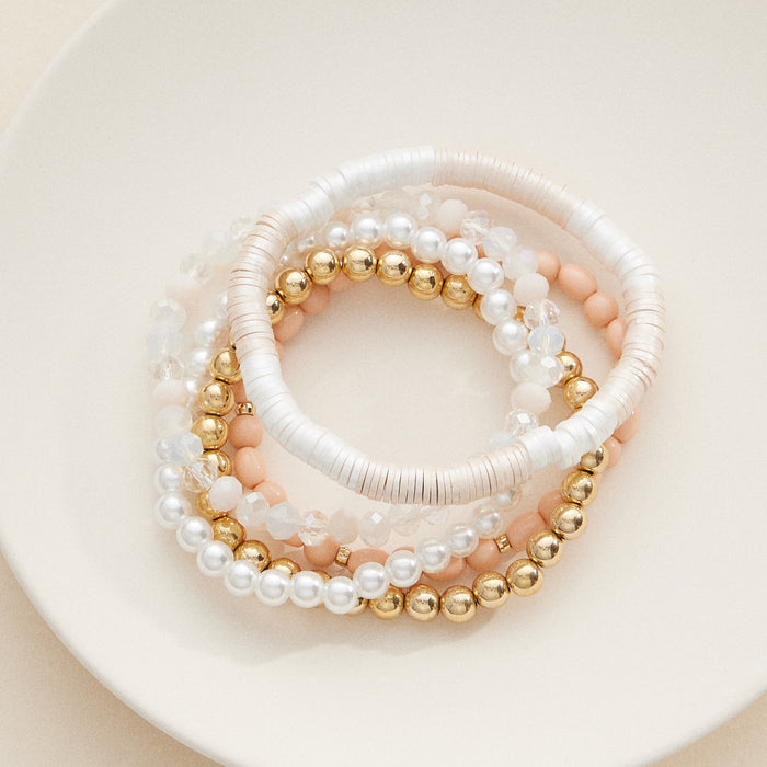 Stylish Beaded Bracelet Sets – Multicolor, Gold, and Pearl Designs