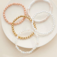 Stylish Beaded Bracelet Sets – Multicolor, Gold, and Pearl Designs