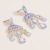 Mother of Pearl Chandelier Earrings – Handcrafted Dangle Statement Earrings with Elegant Drop Design