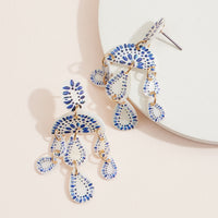 Mother of Pearl Chandelier Earrings – Handcrafted Dangle Statement Earrings with Elegant Drop Design