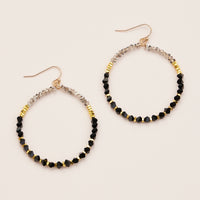 Crystal Beaded Hoop Earrings – Sparkling Boho Statement Earrings in Multiple Colors