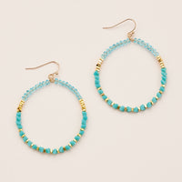 Crystal Beaded Hoop Earrings – Sparkling Boho Statement Earrings in Multiple Colors