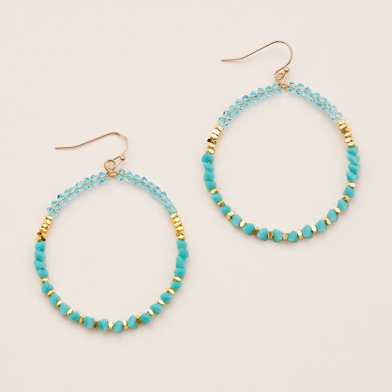 Crystal Beaded Hoop Earrings – Sparkling Boho Statement Earrings in Multiple Colors
