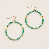 Crystal Beaded Hoop Earrings – Sparkling Boho Statement Earrings in Multiple Colors