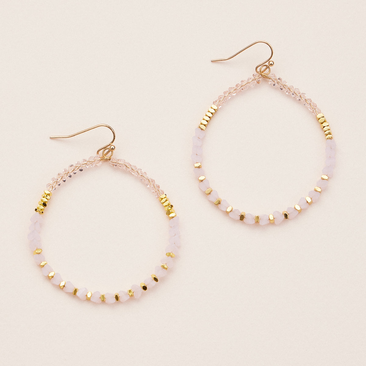 Crystal Beaded Hoop Earrings – Sparkling Boho Statement Earrings in Multiple Colors