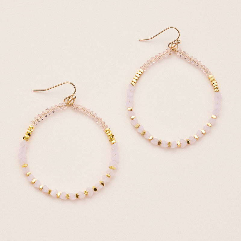 Crystal Beaded Hoop Earrings – Sparkling Boho Statement Earrings in Multiple Colors