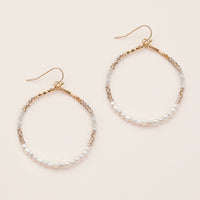 Elegant Crystal and Pearl Hoop Earrings – Gold Accent Statement Jewelry