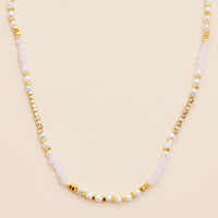 Glass Pearl & Metal Beaded Basic Necklace