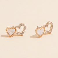 Linked Hearts Shell Stud Earrings