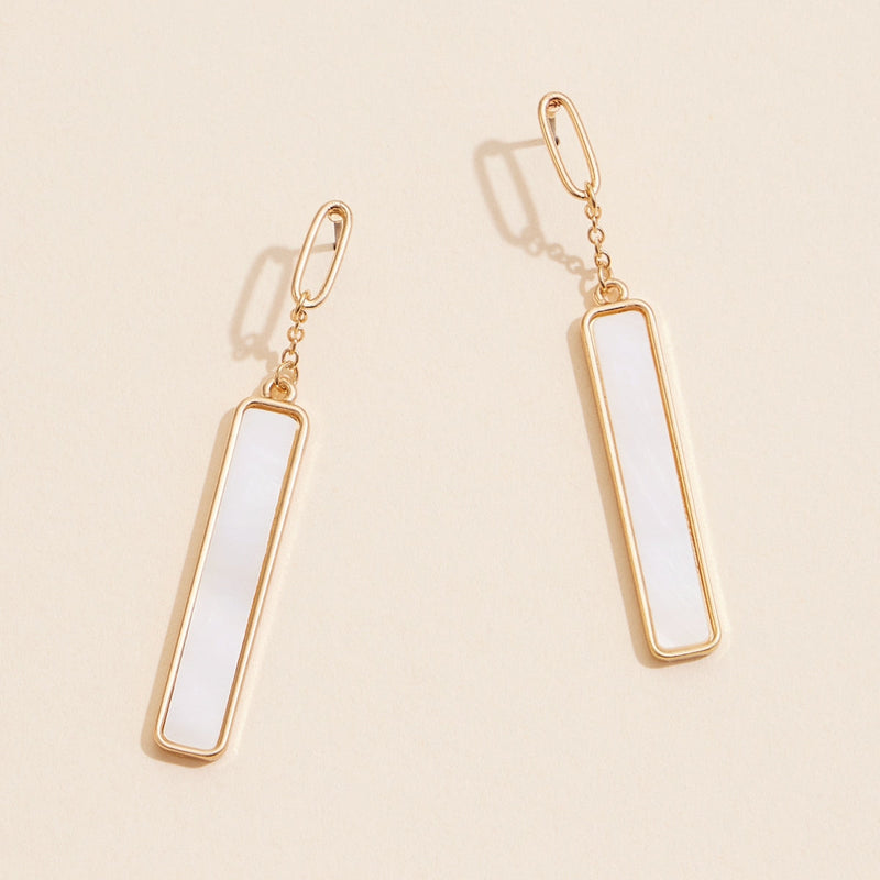 Shell Bar Charm Dangling Earrings