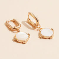 Shell Round Charm Hoop Earrings