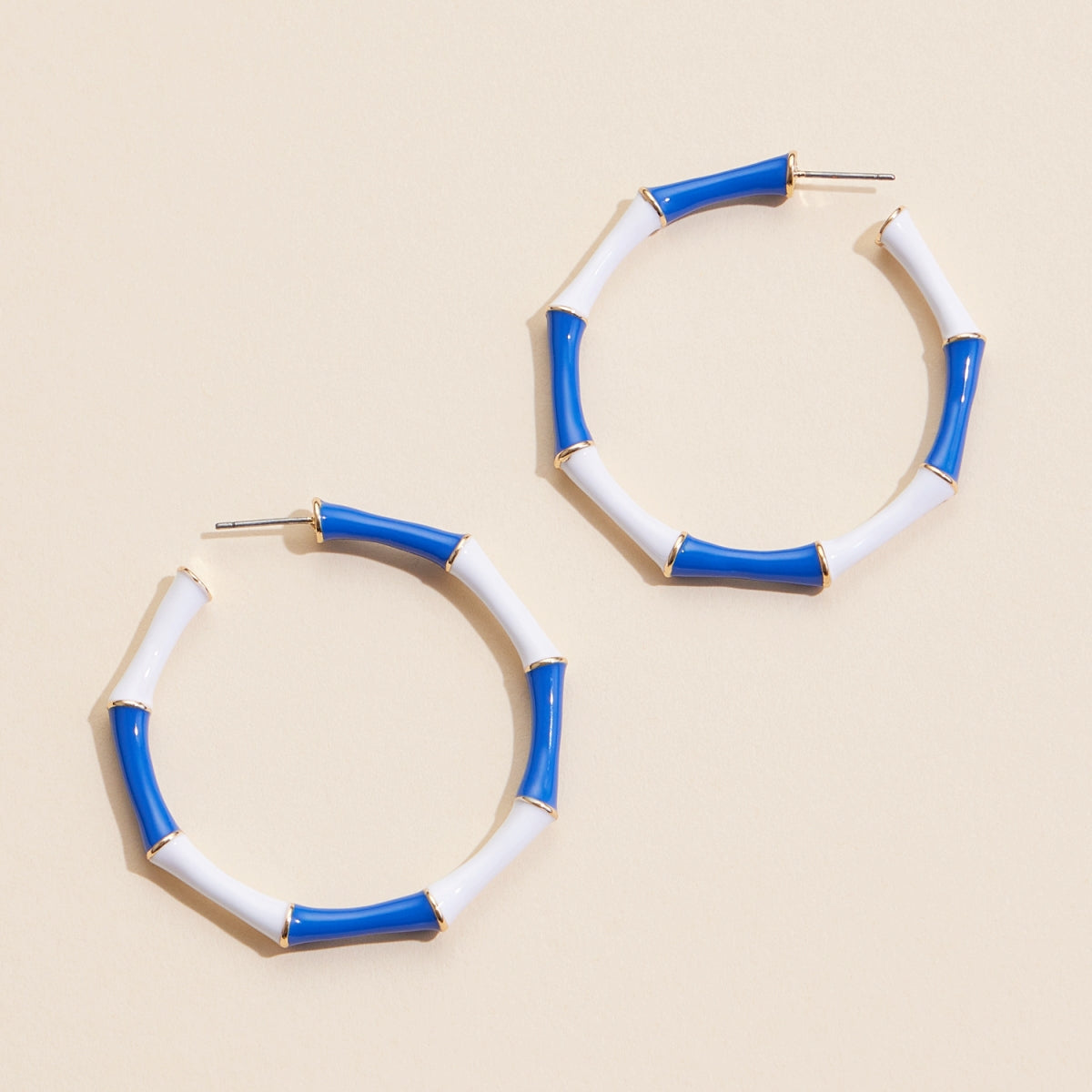 Color Block Enamel Hoop Earrings