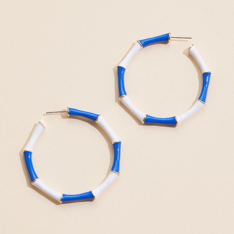 Color Block Enamel Hoop Earrings