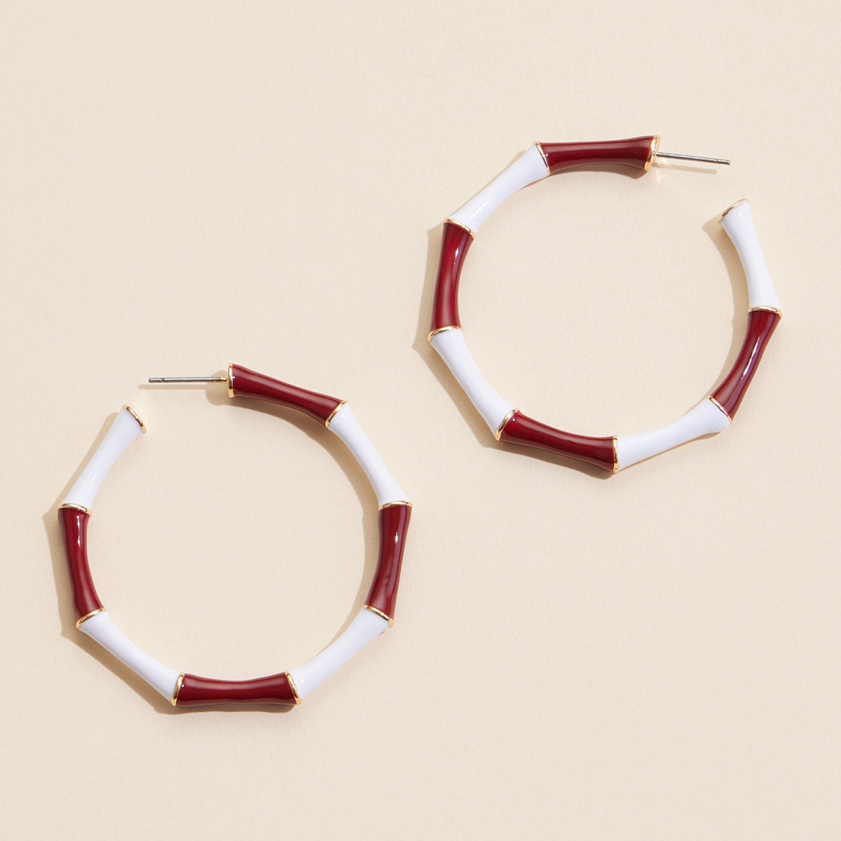 Color Block Enamel Hoop Earrings