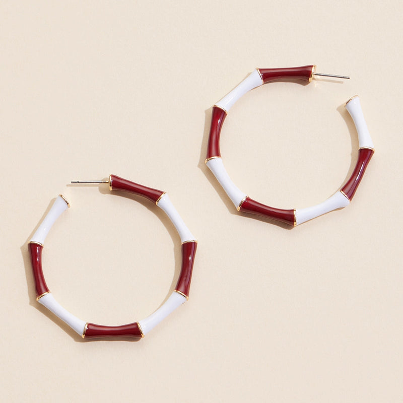 Color Block Enamel Hoop Earrings
