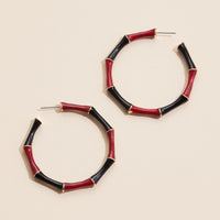 Color Block Enamel Hoop Earrings