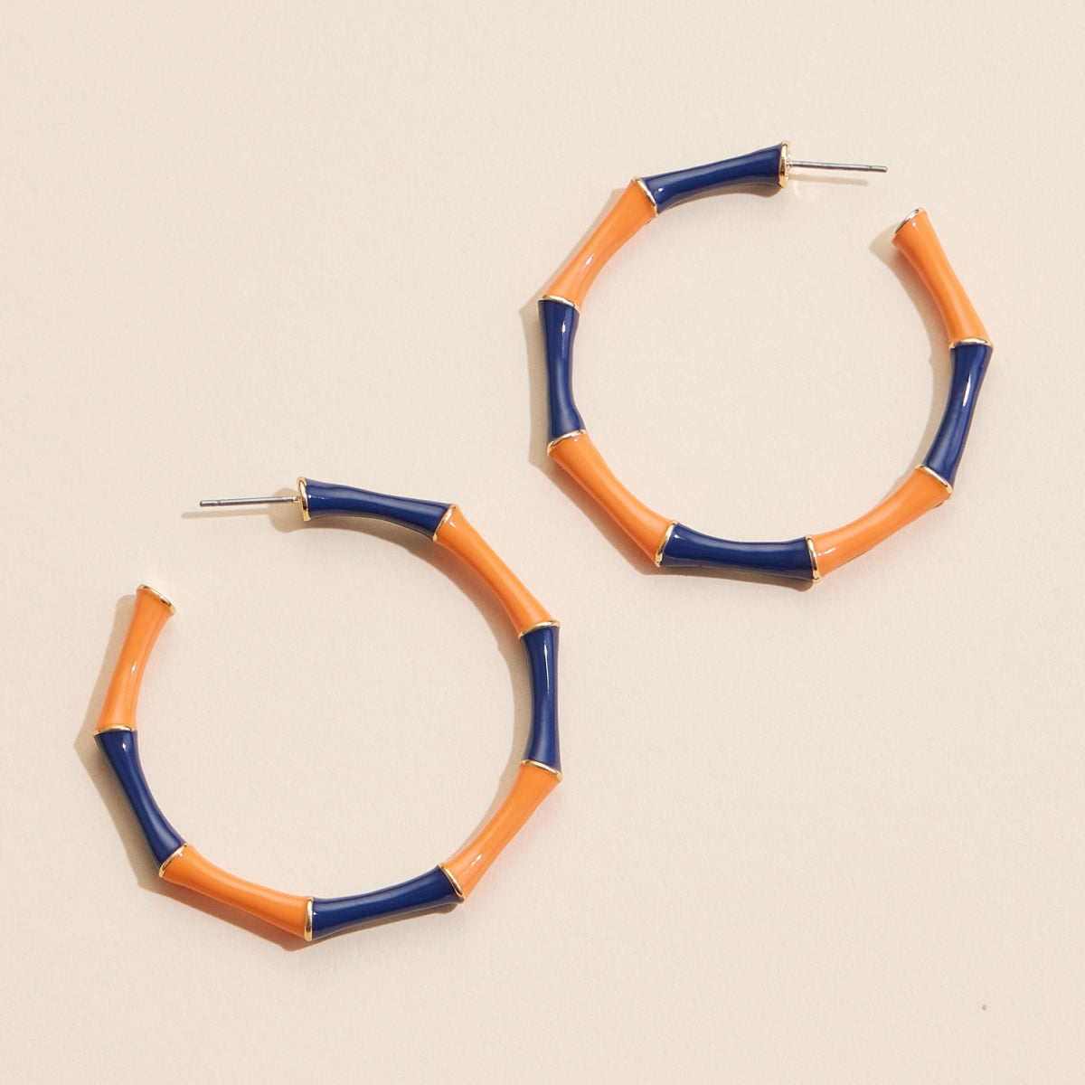Color Block Enamel Hoop Earrings