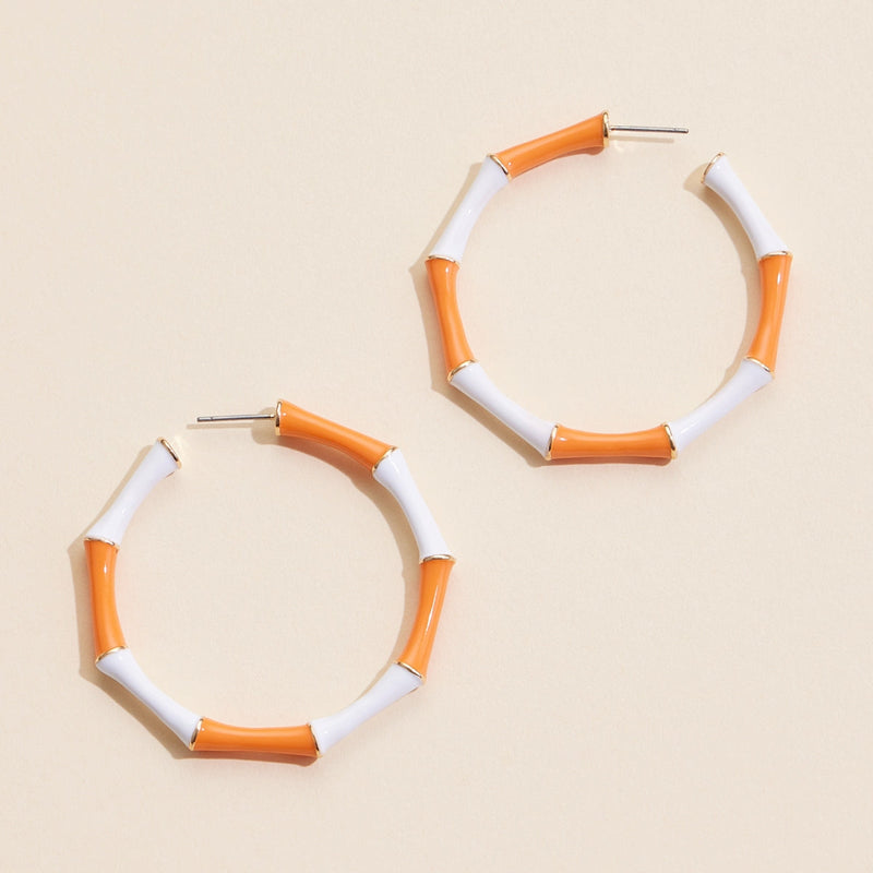 Color Block Enamel Hoop Earrings