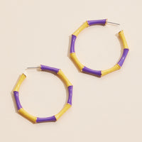 Color Block Enamel Hoop Earrings