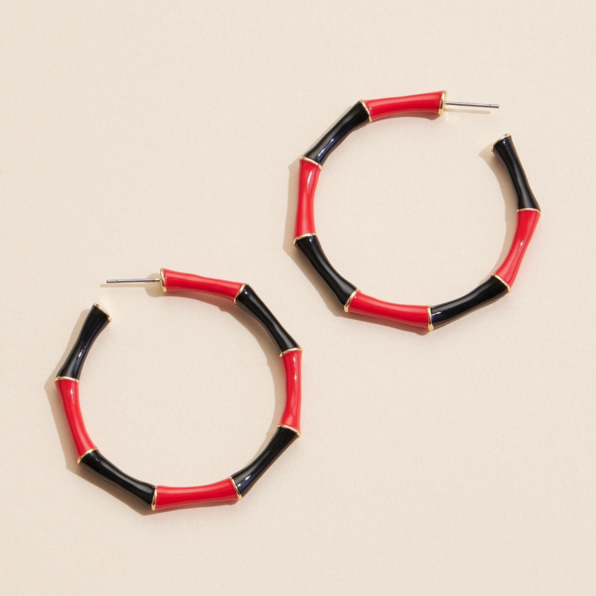 Color Block Enamel Hoop Earrings